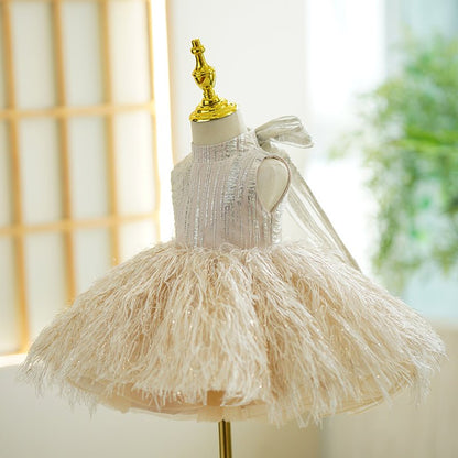 NumberSea - Champagne 1st Birthday Baby Girl Dress