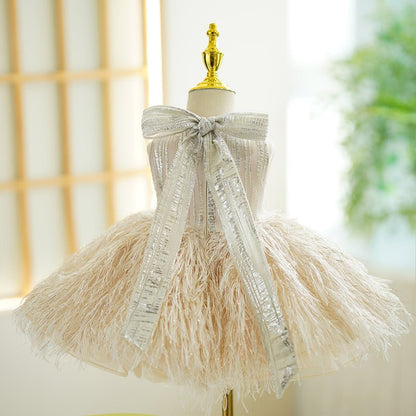 NumberSea - Champagne 1st Birthday Baby Girl Dress