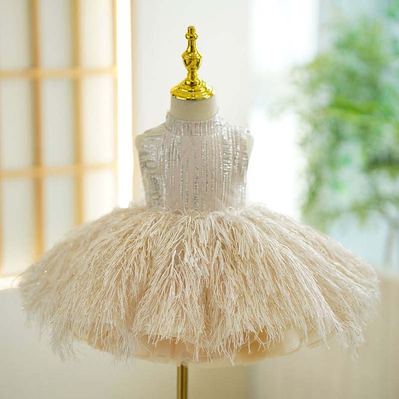 NumberSea - Champagne 1st Birthday Baby Girl Dress