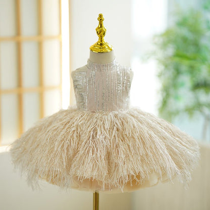 NumberSea - Champagne 1st Birthday Baby Girl Dress