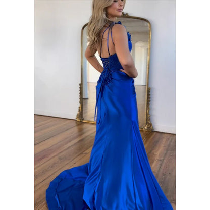 NumberSea - Chic & Hot One Shoulder Sleeveless Mermaid Side Slit Mermaid Formal Party Party Prom Dress