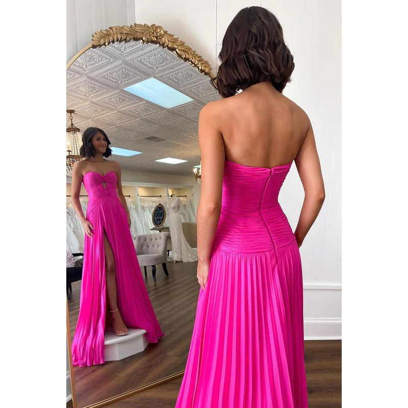 NumberSea - Classic & Timeless Off - Shoudler Sleeveless Side Slit A - LIne Party Prom Dress