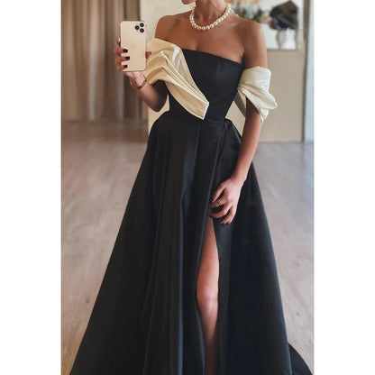 NumberSea - Classic & Timeless Off - Shoulder Cap Sleeves A - line Evening Party Prom Dress