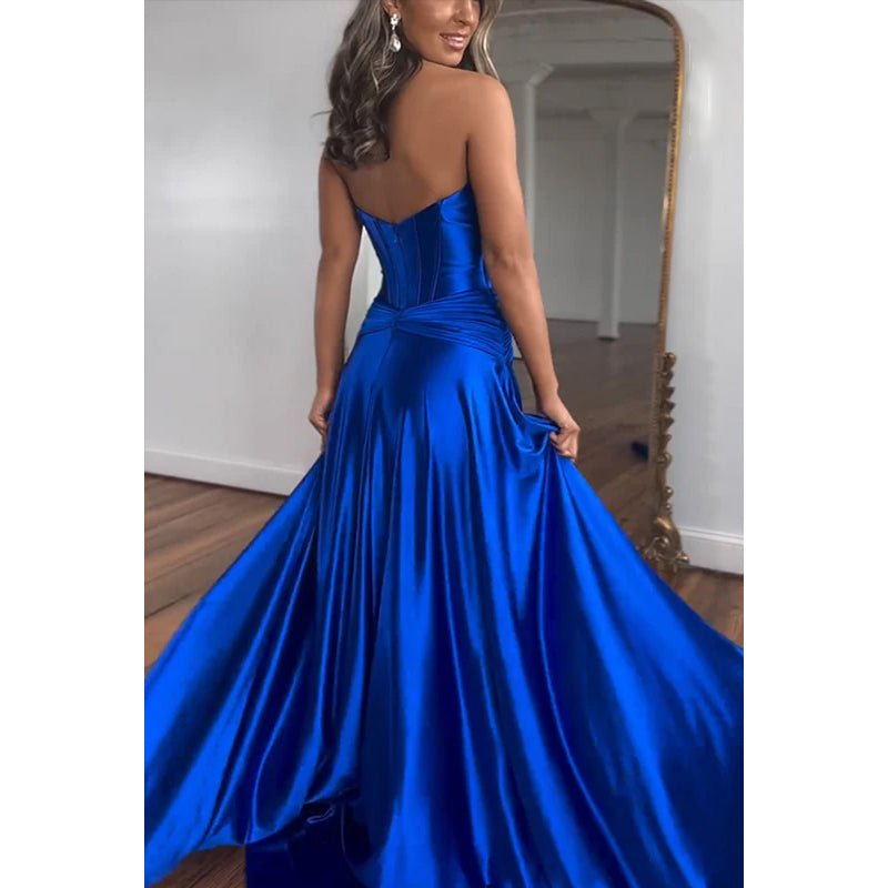 NumberSea - Couture & Elegant Off - Shoulder Sleeveless A - Line Side Slit Formal Prom Dress