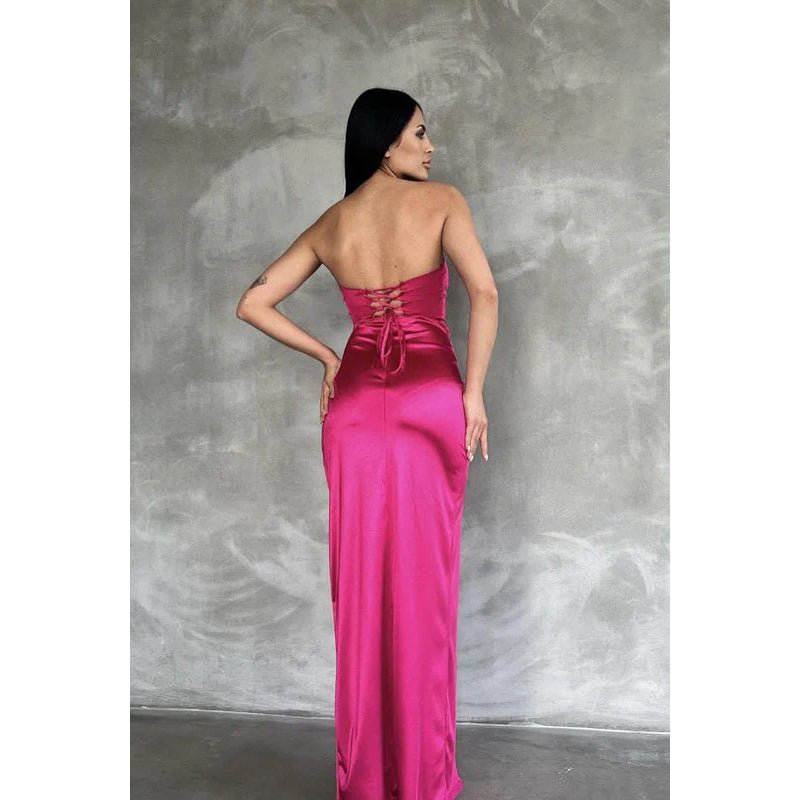 NumberSea - Couture & Elegant Sheath/Column Off - Shoudler Sleeveless Side Slit Ruched Party Prom Dress