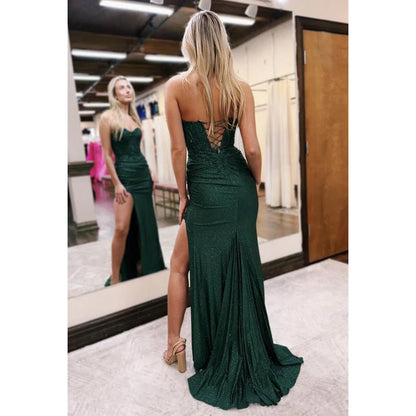 NumberSea - Couture & Ornate Sweetheart Sleeveless Side Slit Sheath Formal Party Prom Dress