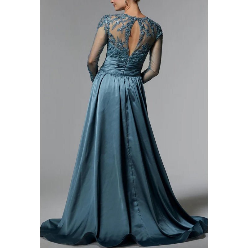 NumberSea - Couture & Ornate Trumpet/Mermaid Long Sleeves Sparkly Evening Party Prom Dress