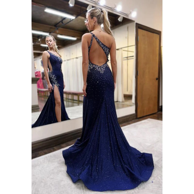 NumberSea - Couture & Ornate Trumpet/Mermaid One Shoulder Sleeveless Evening Party Prom Dress