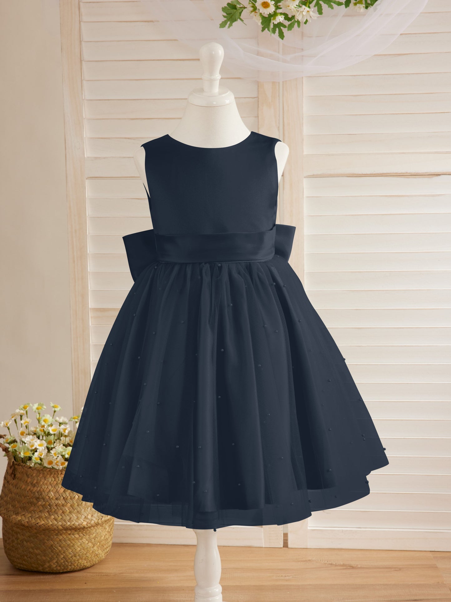 NumberSea - Ball - Gown/Princess Satin Tulle Knee - length Flower Girl Dress