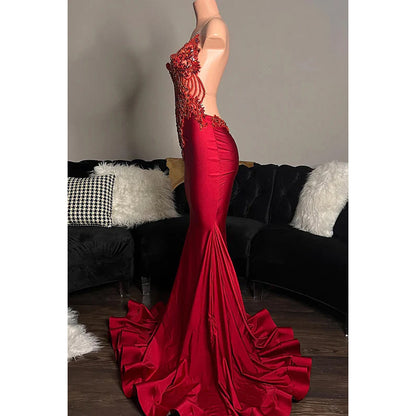 Sexy & Hot Spaghetti Straps Halter Applique Ruffles Backless Evening Party Prom Dress