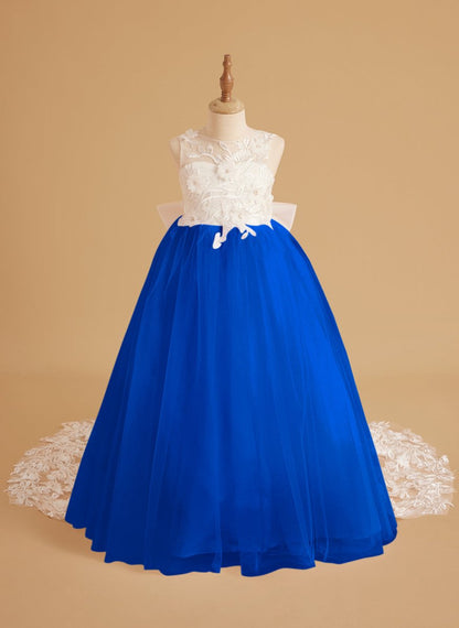 NumberSea - Dream Princess Sleeveless Lace and Tulle with Beading Flower Girl Dress