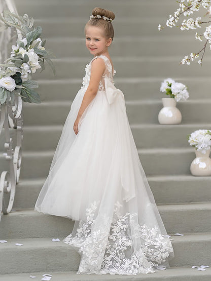 NumberSea - Dream Princess Sleeveless Lace and Tulle with Beading Flower Girl Dress