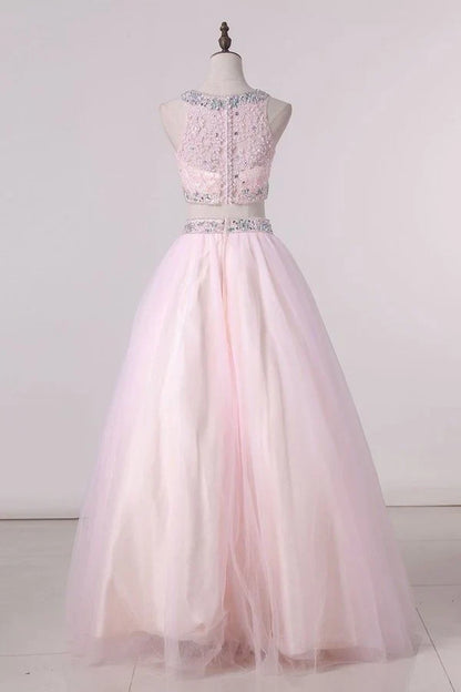 Two-Piece Scoop Ball Gown Quinceanera Dresses Tulle