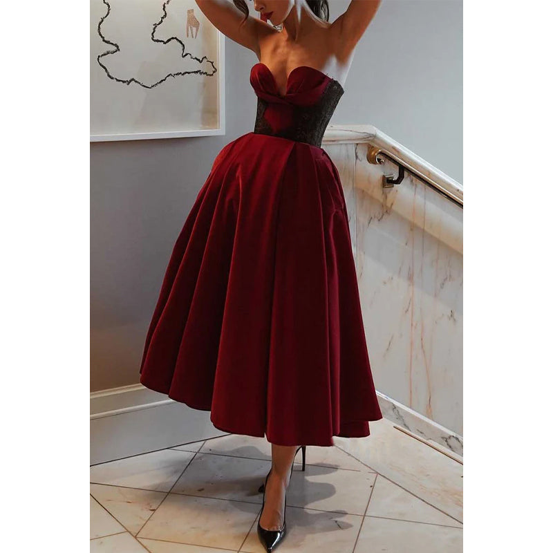 Elegant Sweetheart A-line with Pockets Party Prom Evening Dress