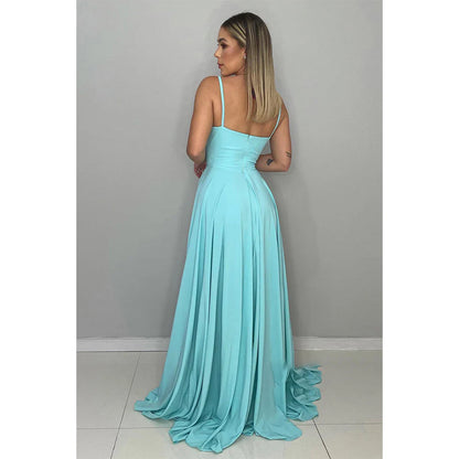 Spaghetti Straps Sweetheart Long Bridesmaid Dress Formal Gown