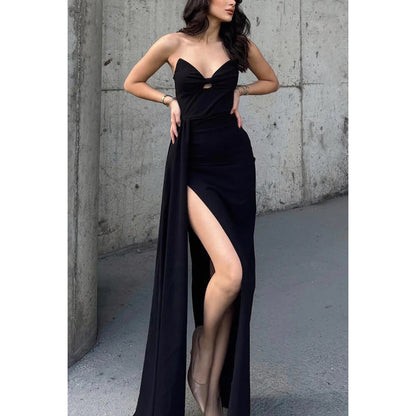 Sexy &amp; heißes Etuikleid mit V-Ausschnitt und seitlichem Schlitz, Abendkleid, Partykleid