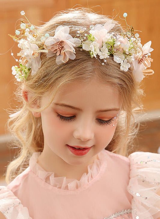 Flower Girl Headpiece Pink Daily Wear/Wedding/Special Occasion Lace/Sequin/Pearl/Flower