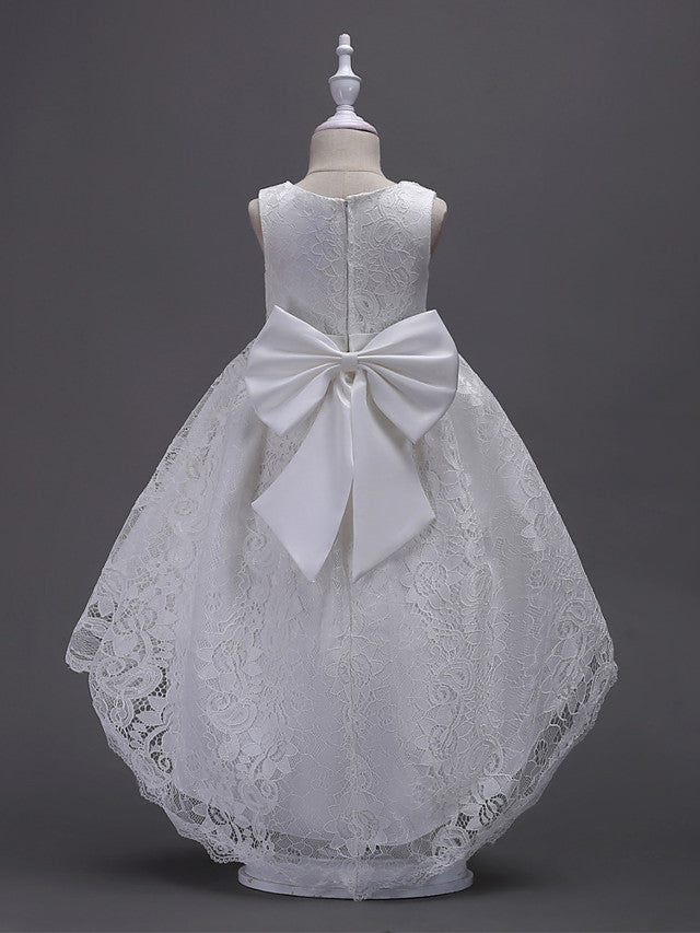 High Low Princess Asymmetrical Wedding First Communion Flower Girl Dresses