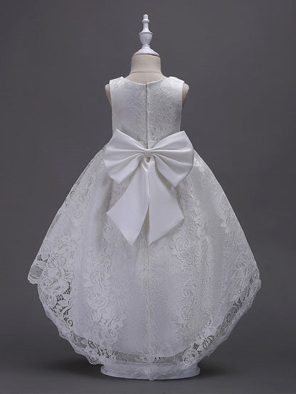 High Low Princess Asymmetrical Wedding First Communion Flower Girl Dresses