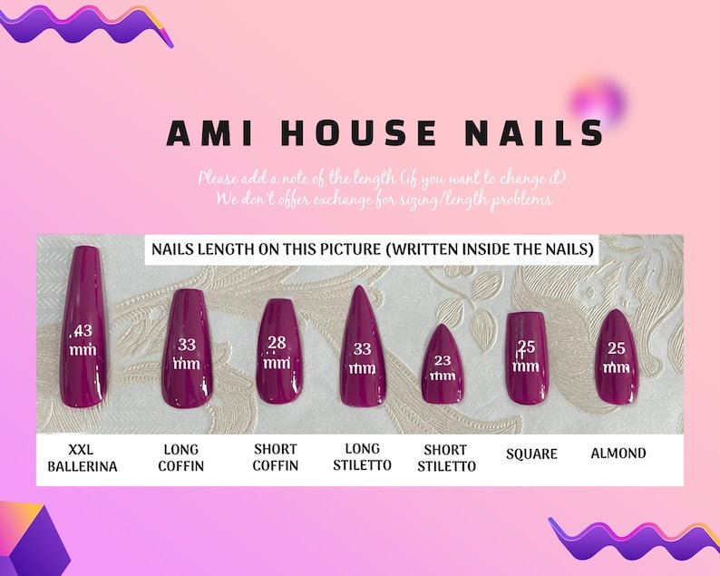 NumberSea - Simply Elegant Press On Nails | Luxury Stiletto Nail Set | Glue On Nails | Gel X Fake Nails | False Nails | Minimal Glue On Nails K162