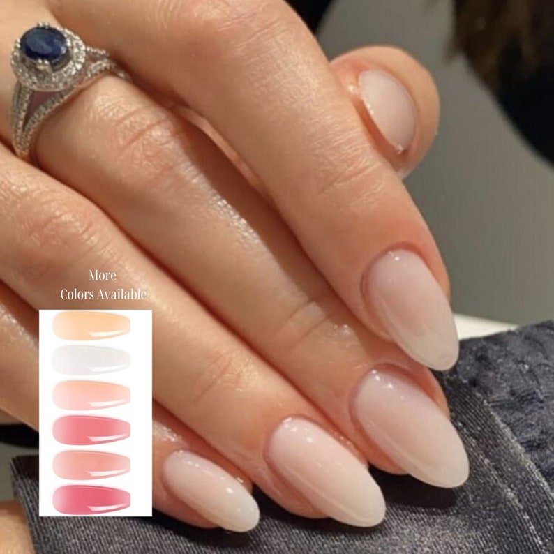 NumberSea - Milky White Press on Nails | Jelly Nail Polish | New Nail Trend | Long Medium Short Nails | Press on Nails Canada | Handmade Natural Nails