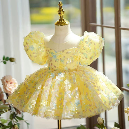 Sequins Knee-length 1st Birthday Party Baby Girl Dress