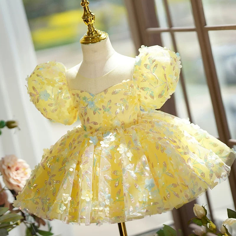 Sequins Knee-length 1st Birthday Party Baby Girl Dress