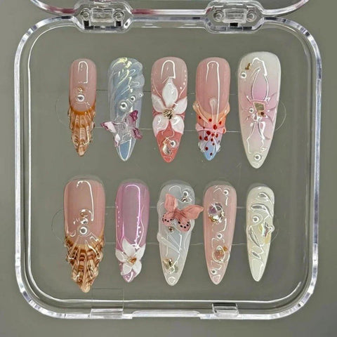 NumberSea - Long Almond 3D Shell Nails