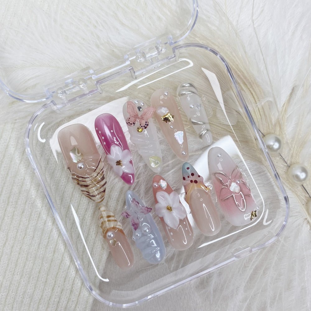 NumberSea - Long Almond 3D Shell Nails