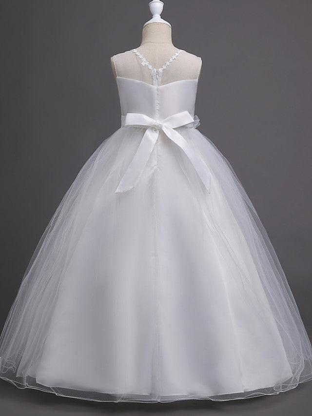 Long Princess Tulle Wedding Birthday Pageant Flower Girl Dresses