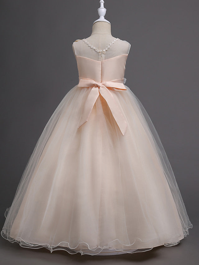 Long Princess Tulle Wedding Birthday Pageant Flower Girl Dresses