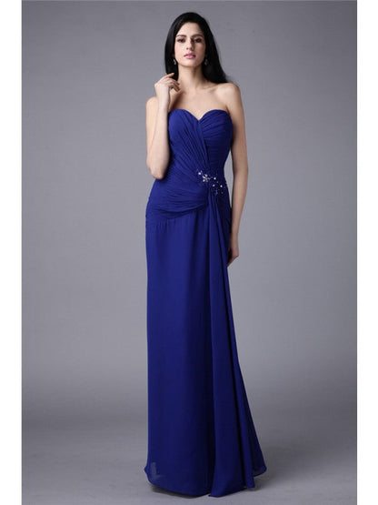 Sheath/Column Sweetheart Beading Applique Chiffon Mother of the Bride Dresses