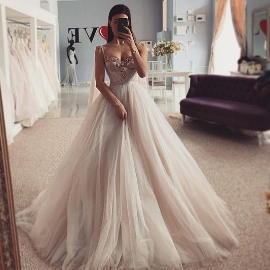 NumberSea - NumberSea 2022 Sexy Crystals Wedding Dresses Vestidos de Noiva Princess Bride Dress Church Beach Wedding Gowns Custom Made