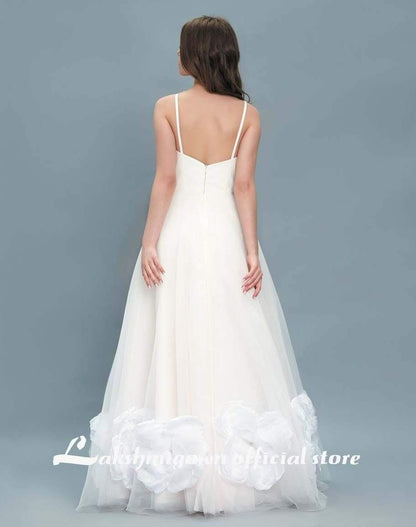 NumberSea - NumberSea A line Flower Wedding Dresses Off Shoulder