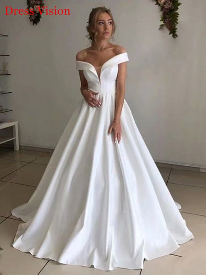 NumberSea - NumberSea Autumn vestidos novias boda Wedding Dresses Satin Bridal Gowns sheer robe hochzeitskleid bestidos para bodas sexy ivory