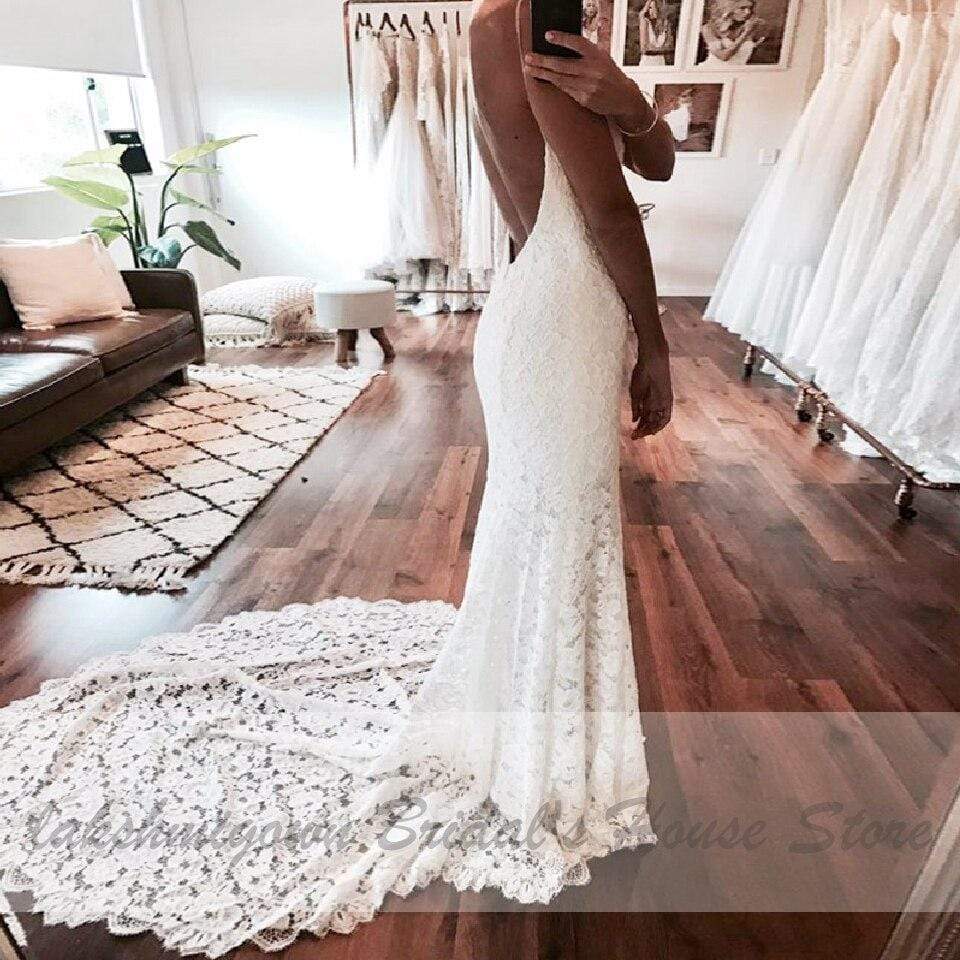 NumberSea - NumberSea Backless Sexy Women Wedding Dresses Mermaid Wedding Dress