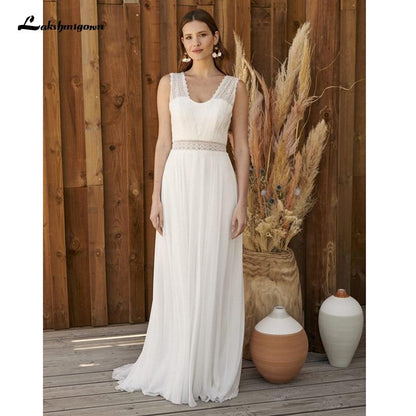 NumberSea - NumberSea Beach A - line Wedding Dress Bridal Gowns Backless