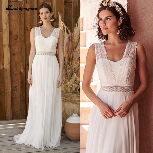 NumberSea - NumberSea Beach A - line Wedding Dress Bridal Gowns Backless