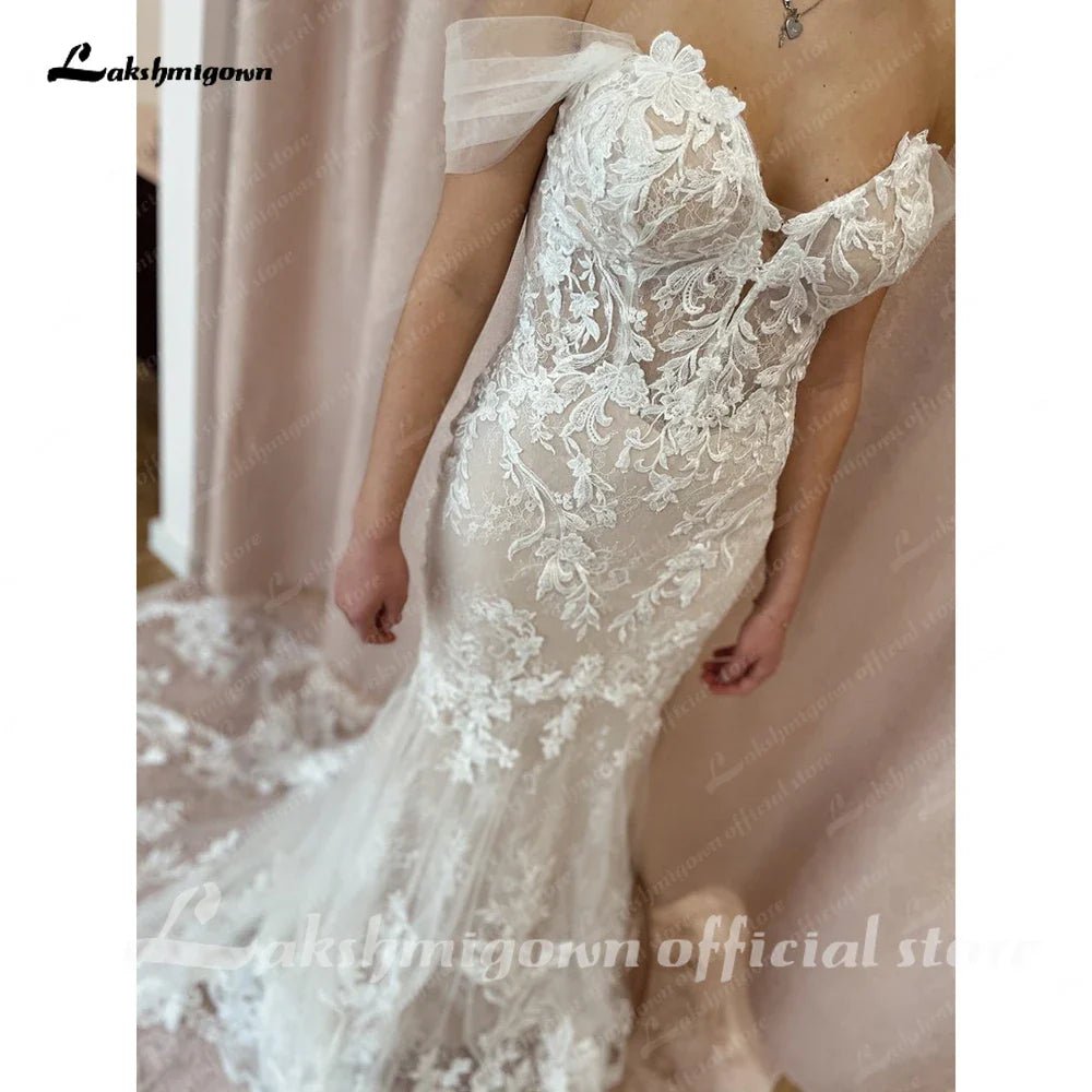 NumberSea - NumberSea Beach Off White Off Shoulder Boho Wedding Dress 2025 Women Mermaid Bridal Gown vestidos para mujer