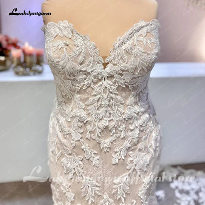 NumberSea - NumberSea Beach Off White Off Shoulder Boho Wedding Dress 2025 Women Mermaid Bridal Gown vestidos para mujer