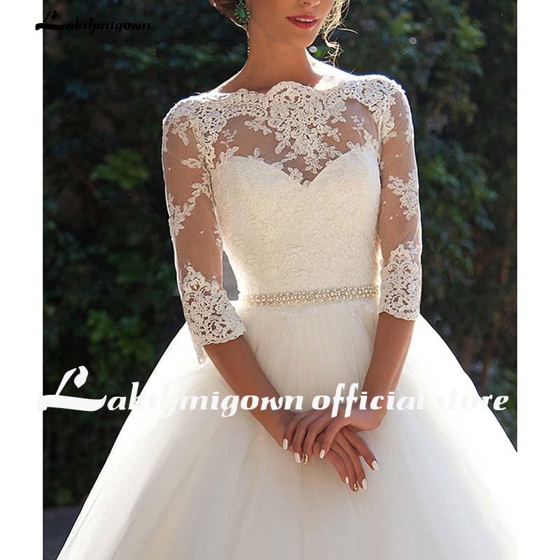 NumberSea - NumberSea Beach Wedding Dresses Lace Appliqued V Neck A Line