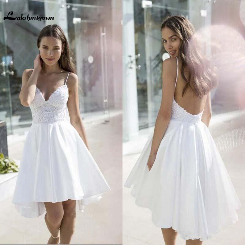 NumberSea - NumberSea Beach Wedding Dresses Sexy Spaghetti Straps Backless