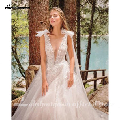 NumberSea - NumberSea Blush Pink Wedding Dress A Line Bride Gowns Plus Size