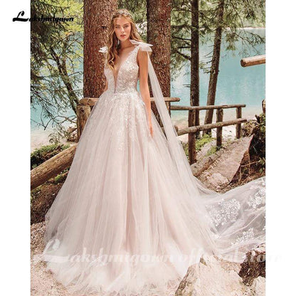 NumberSea - NumberSea Blush Pink Wedding Dress A Line Bride Gowns Plus Size