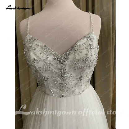 NumberSea - NumberSea Boheme Chic BeadsWedding Dress 2025 Elegant Bridal Country Princess Wedding Gowns Open Back Brautkleid