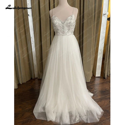 NumberSea - NumberSea Boheme Chic BeadsWedding Dress 2025 Elegant Bridal Country Princess Wedding Gowns Open Back Brautkleid