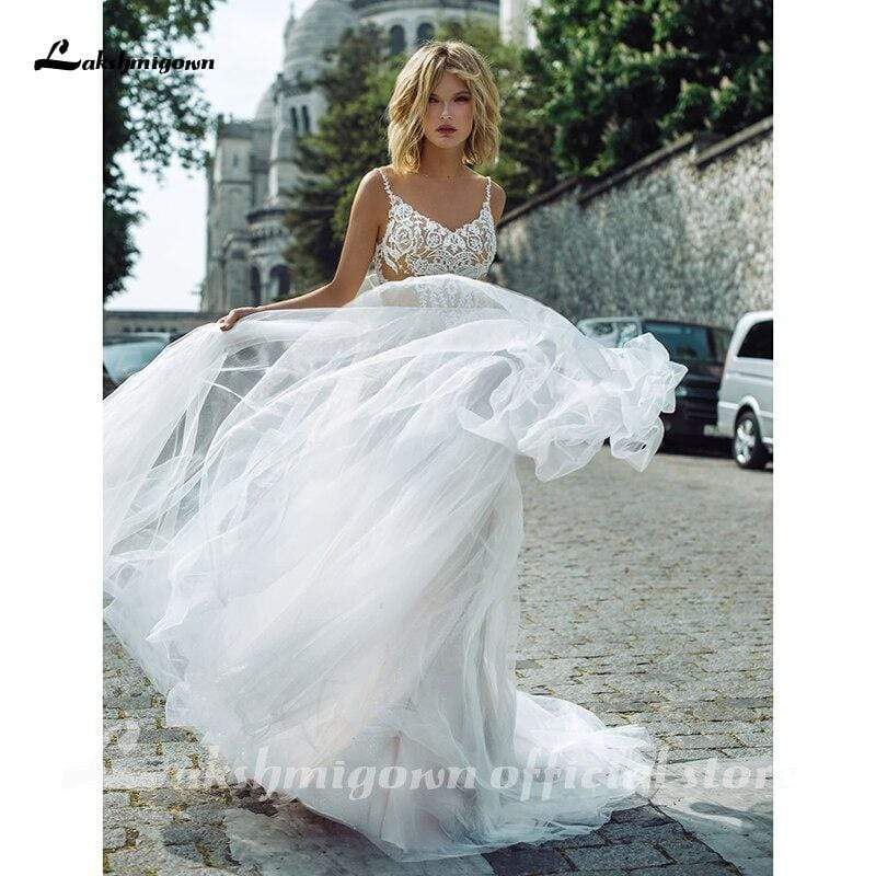 NumberSea - NumberSea Bohemia Beading Wedding Dresses Lace Beach