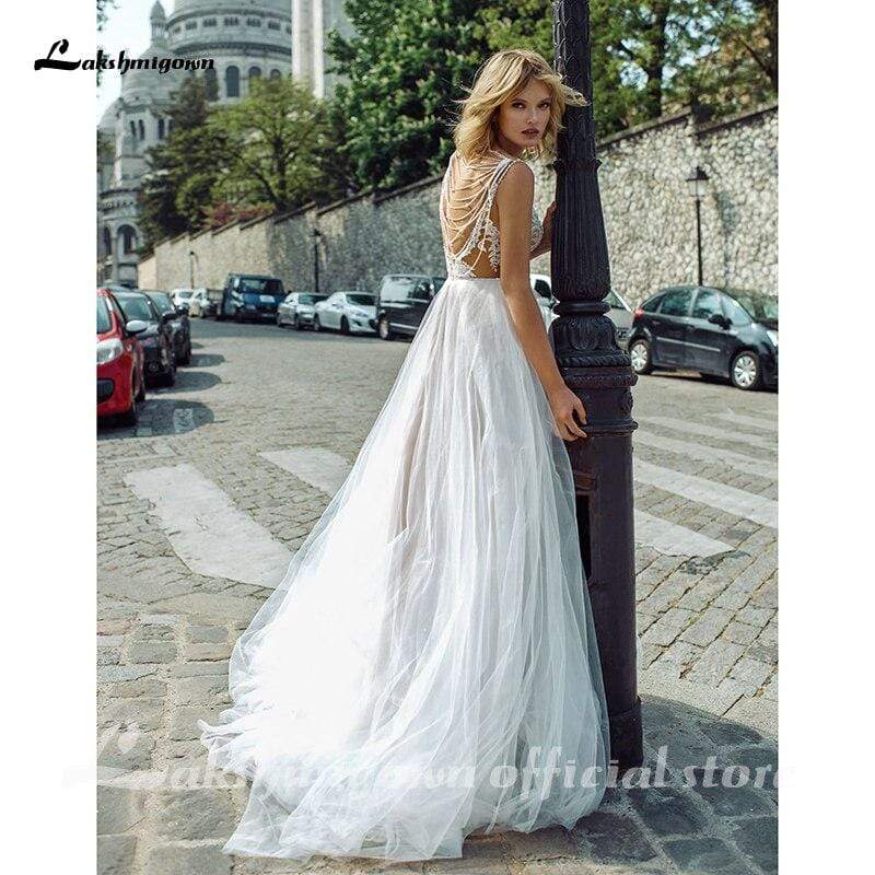 NumberSea - NumberSea Bohemia Beading Wedding Dresses Lace Beach