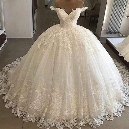 NumberSea - NumberSea Bridal Gowns Ball Gown Lace Applique Wedding Dress