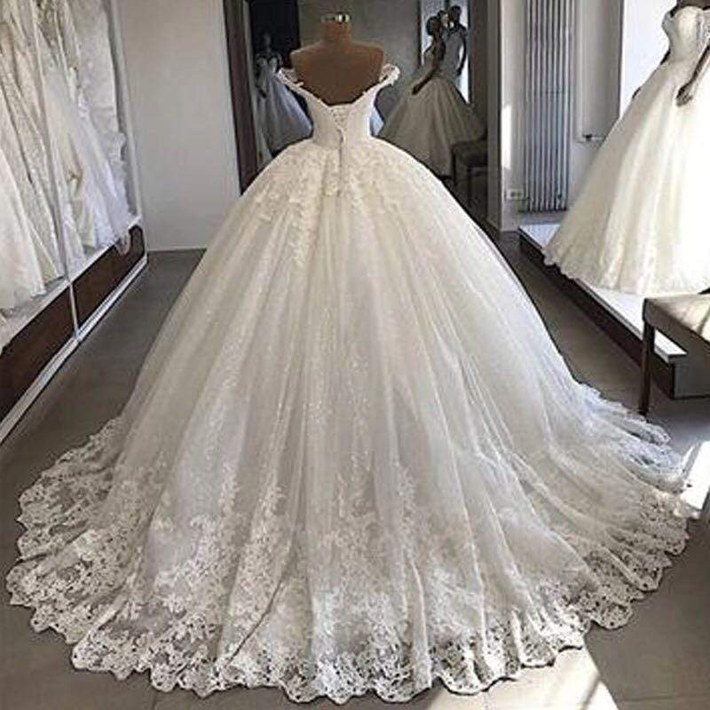 NumberSea - NumberSea Bridal Gowns Ball Gown Lace Applique Wedding Dress